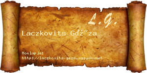 Laczkovits Géza névjegykártya