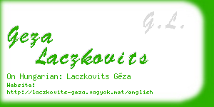 geza laczkovits business card